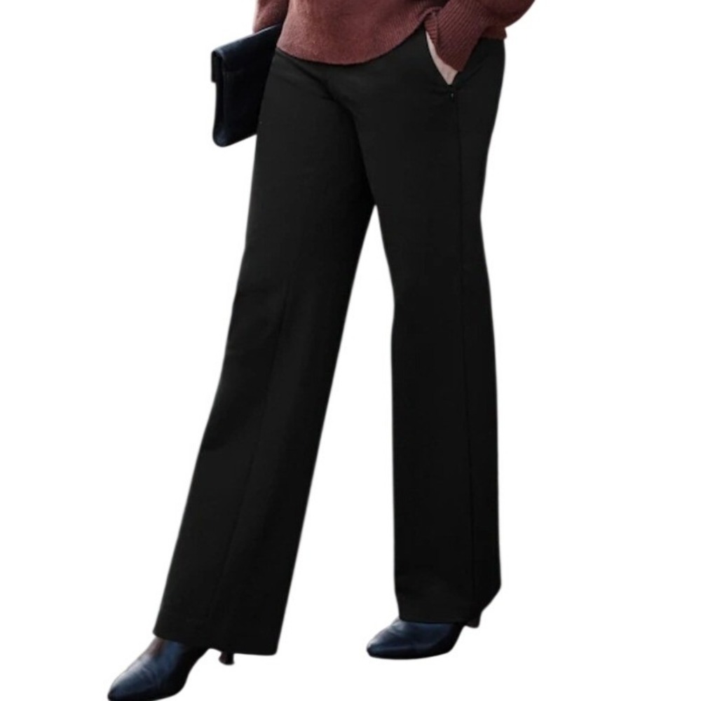 J. Jill NWT Ponte Knit Pants Trousers Straight Leg Minimalist Chic Black 4X
